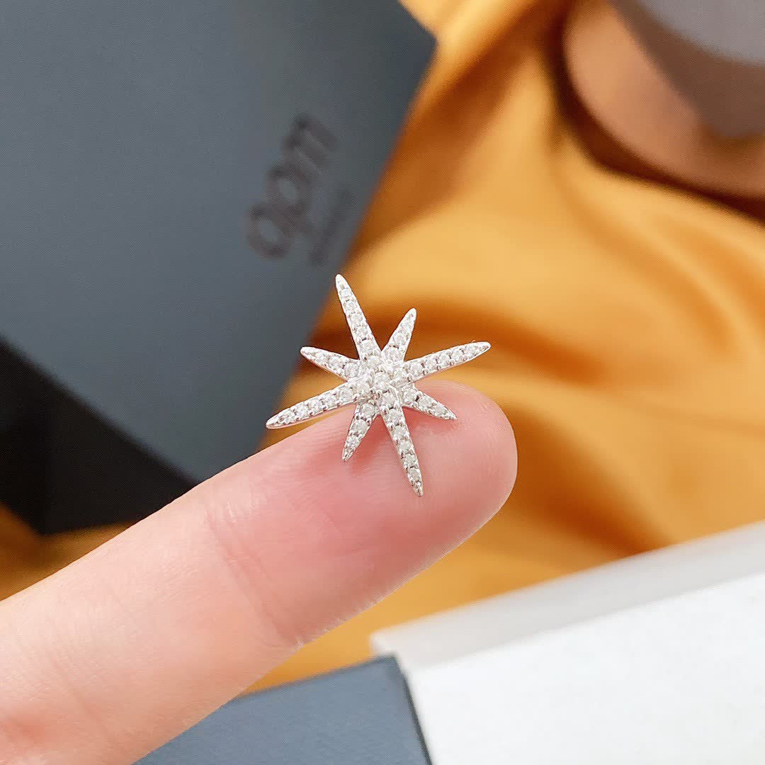APM Monaco Udo Silver Star and Pearl Earrings
